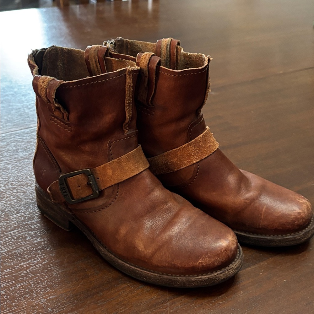 Frye Brown Leather Ankle Boots